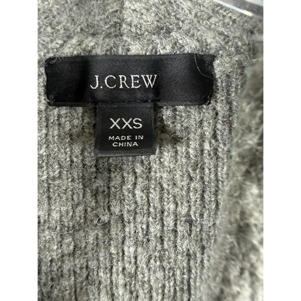 J Crew‎ Gray Oversized Cardigan Blazer Sweater Womens XXS 2XS Wool Blend Preppy